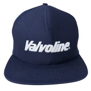 Valvoline Snapback Trucker Hat Blue One Size Mesh Back Outdoor Vintage USA